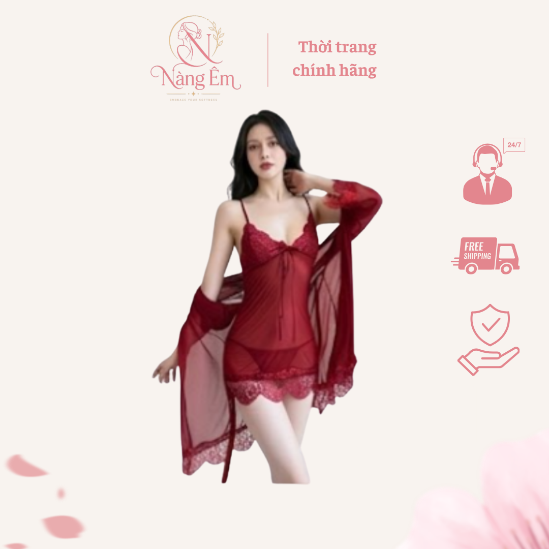 Váy Ngủ Ren Xuyên Thấu Nàng Êm DN06