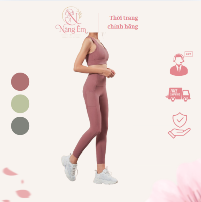 Set bộ đồ tập Yoga, Gym Nữ cao cấp Nàng Êm AT301