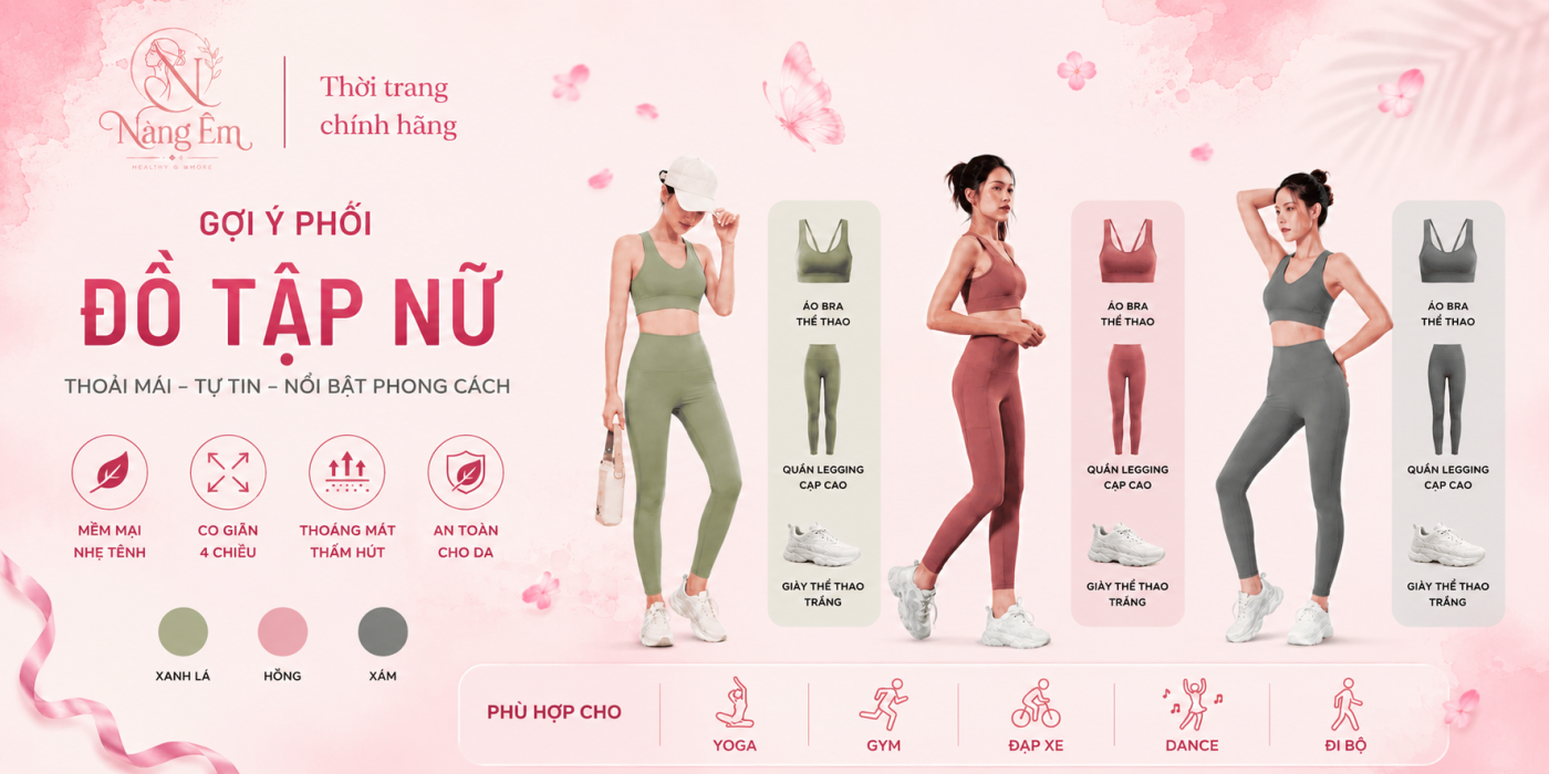 Cách phối đồ tập cho nữ
