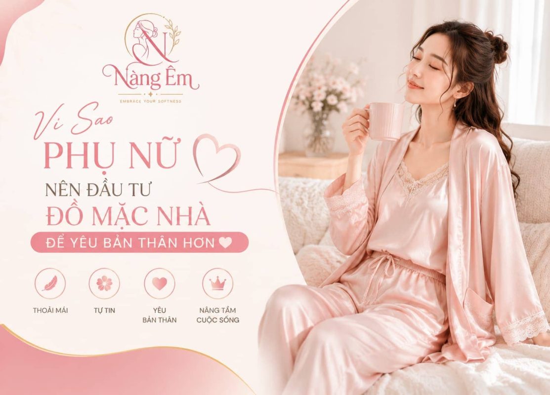 Vì sao phụ nữ nên đầu tư đồ mặc nhà? Khám phá lợi ích của trang phục mặc nhà cao cấp giúp phái đẹp tự tin, thoải mái và yêu bản thân hơn mỗi ngày.