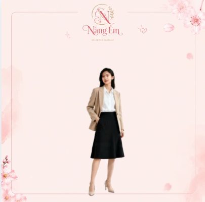 Sự kết hợp giữa áo blazer và chân váy chữ A